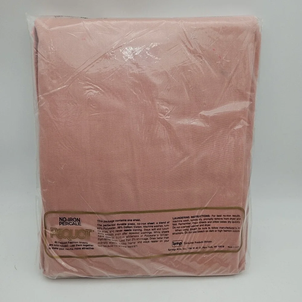Pequot Vintage Double Fitted Sheet NOS Brand New 54 X 76‎ Pink